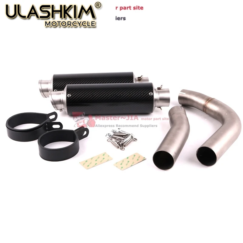 

Motorcycle Exhaust Muffler Escape Middle Link Contact Pipe Slip On For Yamaha YZF-R1 R1 2009 - 2014