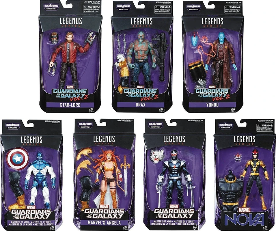 7 шт./компл. Marvel Legends Guardians of the Galaxy Nova Titus BAF Фигурка Игрушка Кукла Brinquedos Фигурки Коллекция Модель подарок