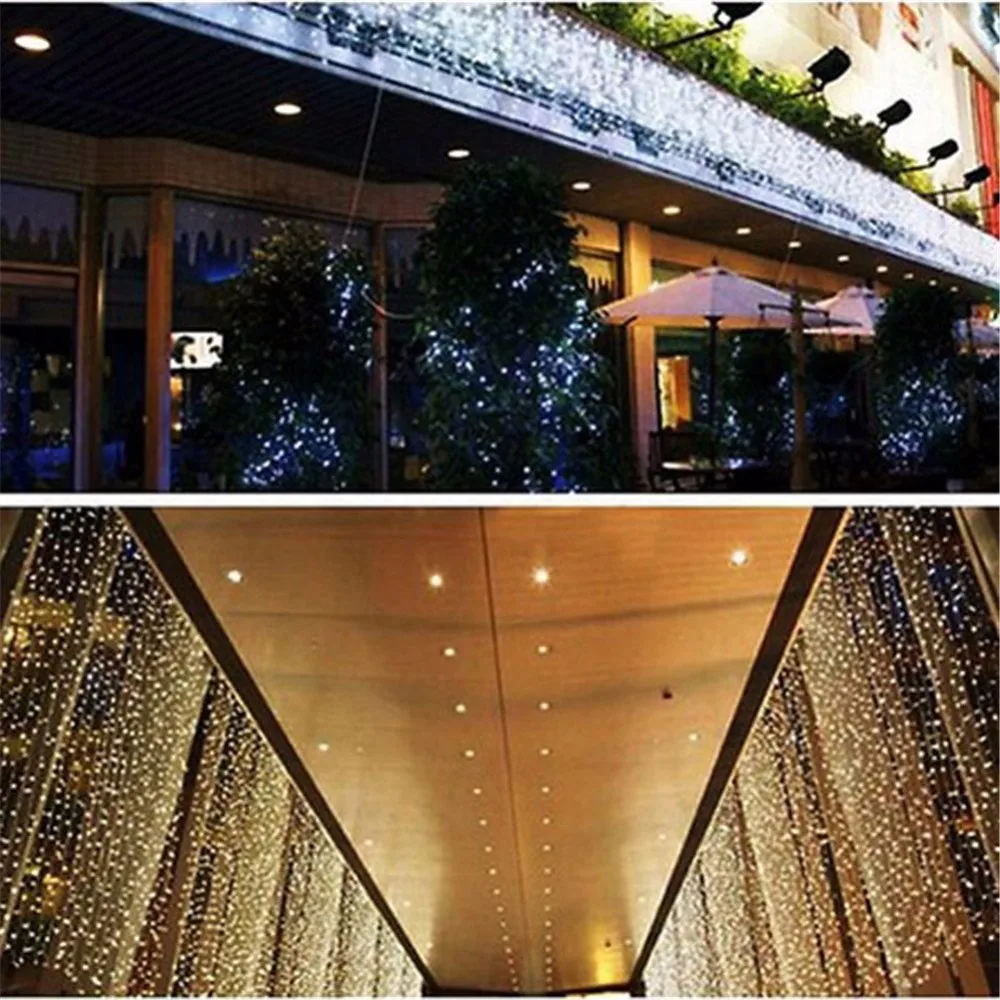 6 м x 3 М 600 светодиодный светильник-водопад для улицы, Рождественская фея, гирлянда, светильник для занавесок, свадьбы, гостиницы, вечерние, для сцены, отеля, сада, клуба