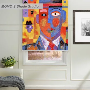 

MOMO Thermal Insulated Blackout Fabric Custom Retro Window Curtains Roller Shades Blinds,PRB set246-250
