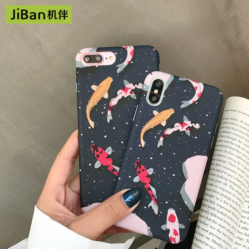 JiBan And the fengjin lithium fish mobile phone case for iPhone 6 6s 7 8 plus X XS all-inclusive plastic hard shell | Мобильные