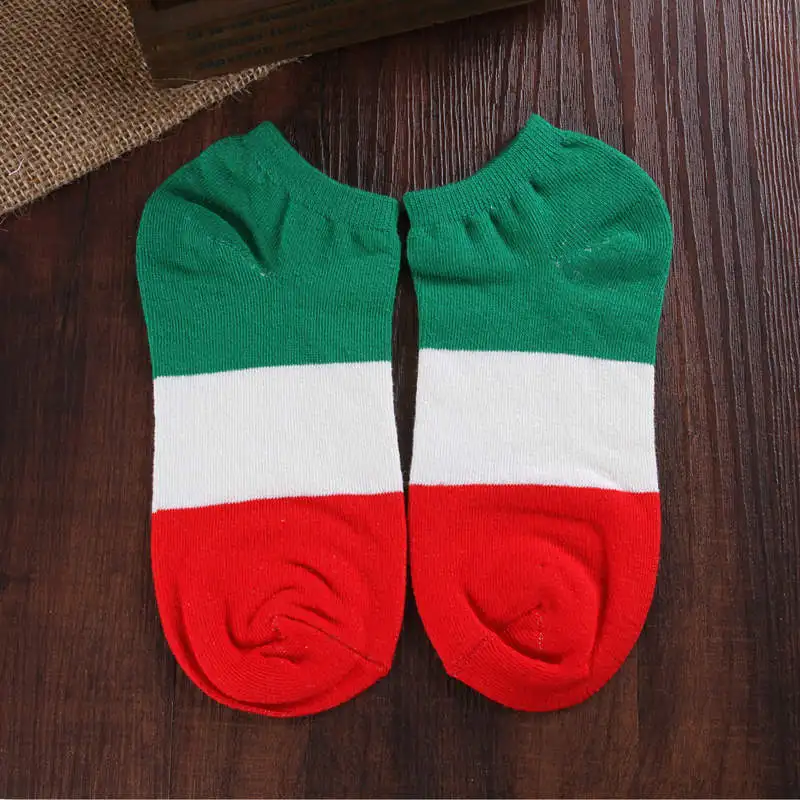 Для маленьких мальчиков детские комплекты носки Лидер продаж Повседневное на весну-осень Размеры для отдыха, европейский размер 35-40, с низким вырезом Флаг Экипажа Хлопковые короткие носки - Цвет: Italy Flag