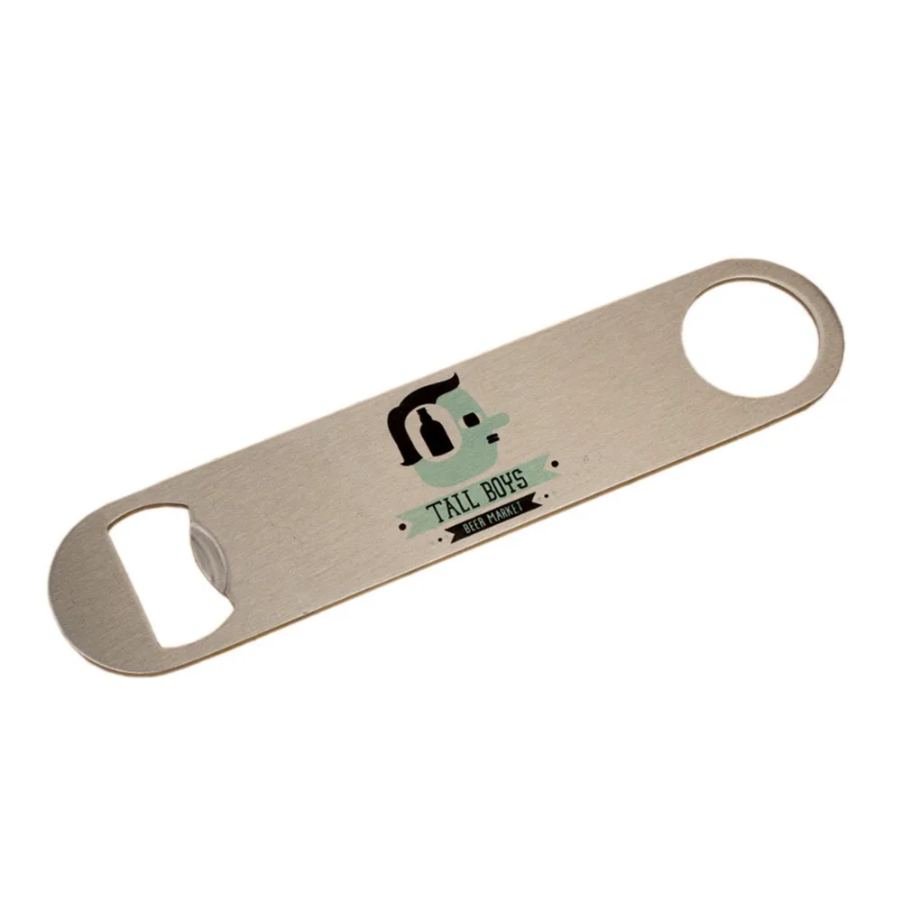 Set of 100 Custom Printed Bar Blade Flat Bottle Opener Personalized Bar