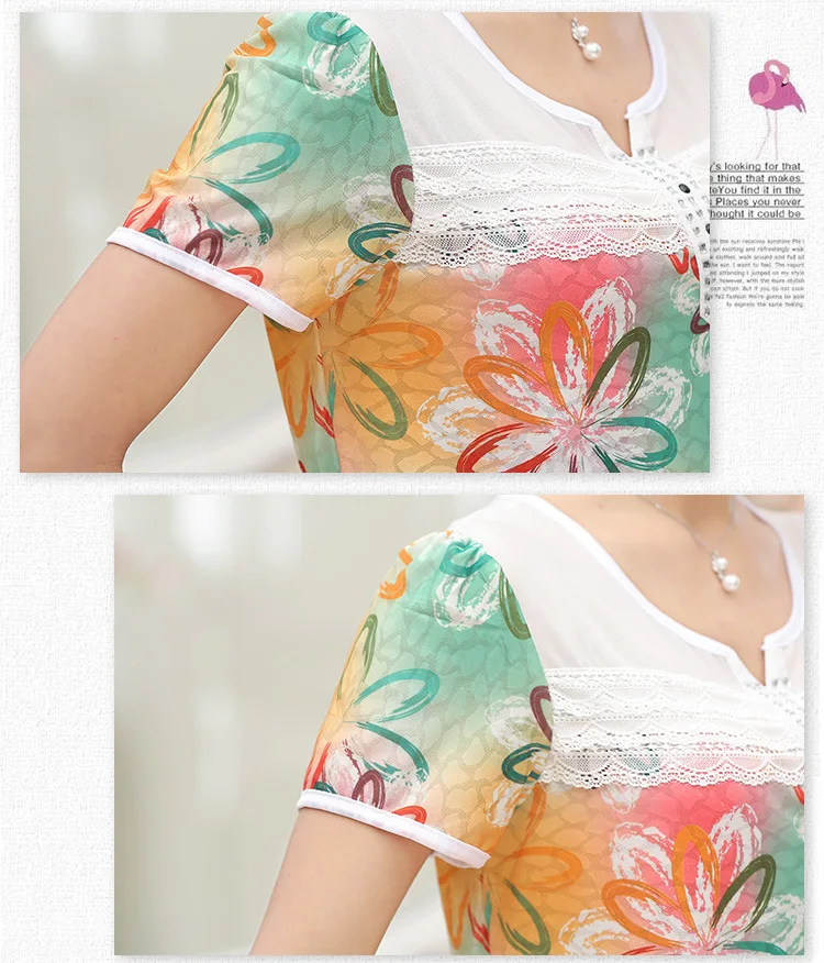 NIFULLAN, женская футболка среднего возраста, модная, элегантная, одежда для мамы, XL-4XL размера плюс, кружева, пэчворк, принт, короткий рукав, топы