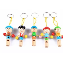 5 шт. милый пират деревянный Свистки с брелок для игр детей