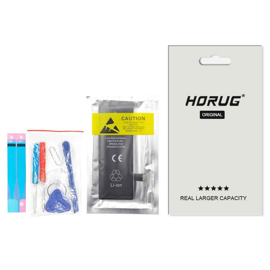 HORUG Original Mobile Phone Battery For iPhone 5S Battery Original Capacity Replacement Batteries With Repair Tools Kit