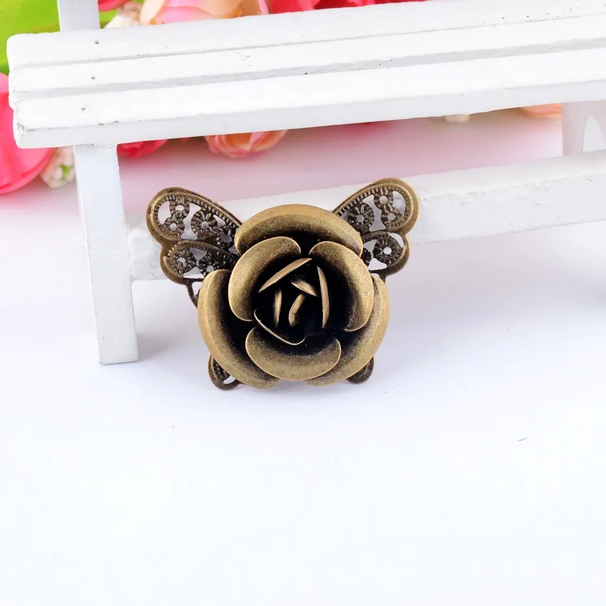 

Free shipping-10Pcs Antique Bronze Filigree Flower Butterfly Embellishments Connectors Decoration DIY Findings 4.3x3.3cm