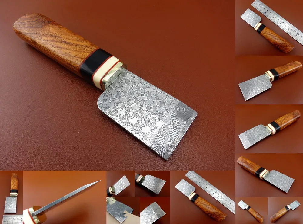 

1pc Leather Craft Swiss Damascus Steel Square Point Skive Trim All Purpose Cutter Knife Tool - Sewing Carving Stitching Stamping