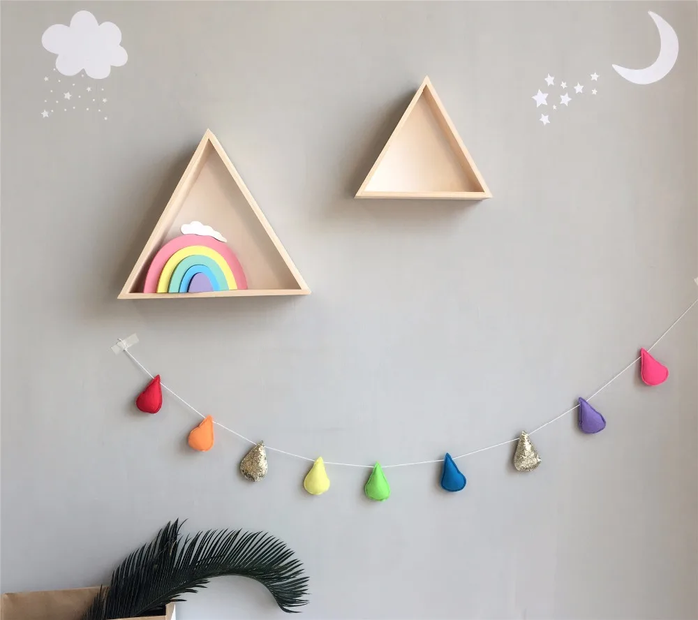 

Nordic Style Nursery Decoration Felt Raindrop Kids Room Decoration Rain Scandinavian Children Kids Room Decor Wall Hanging Decor