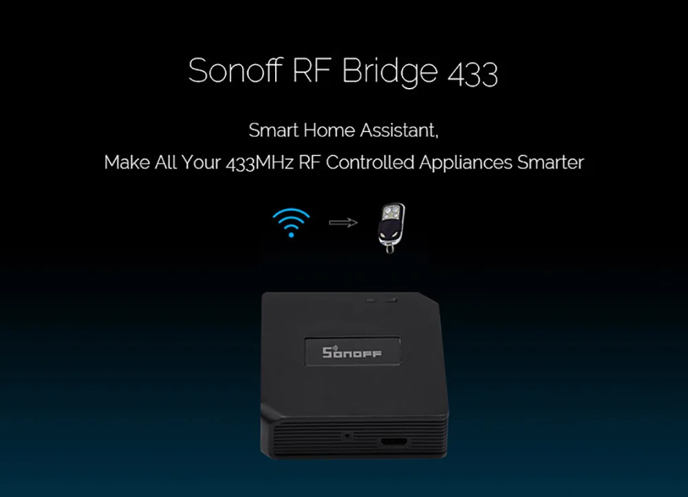 Itead Sonoff RF мост преобразования 433 МГц беспроводной умный дом автоматизация переключатель работает с PIR DW1 датчик сигнализации RF пульт дистанционного управления