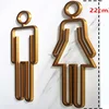 Acrylic Toilet Symbol Adhesive Backed Bathroom Toilet Door Sign for Hotel,Office,Home,Restaurant  (Gold) ► Photo 3/6