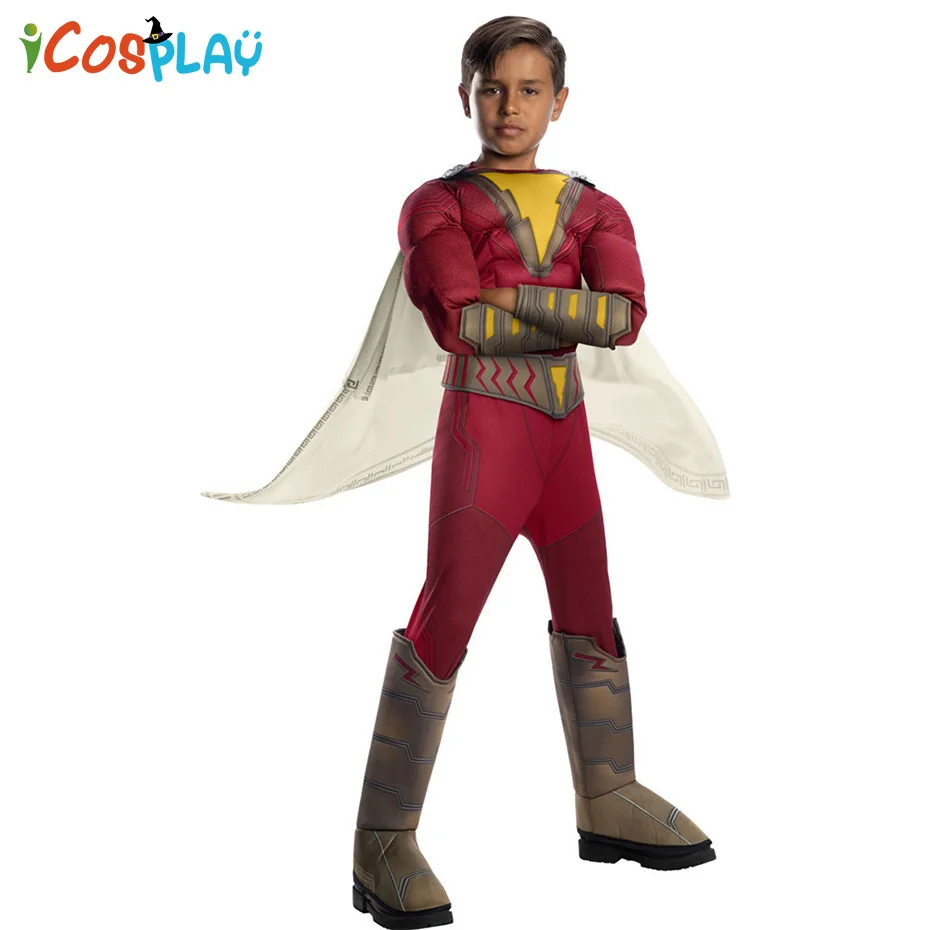 Thunder Shazan Shazam Фильм Дети магия капитан, для косплея Billy Batterson COS аниме сцены одежда