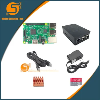 

UK RS Version Raspberry pi 3 + Heat sink+ Case Box+ power charger plug+1.5m HDMI+16G SD for Raspberry pi 3 B free shipping