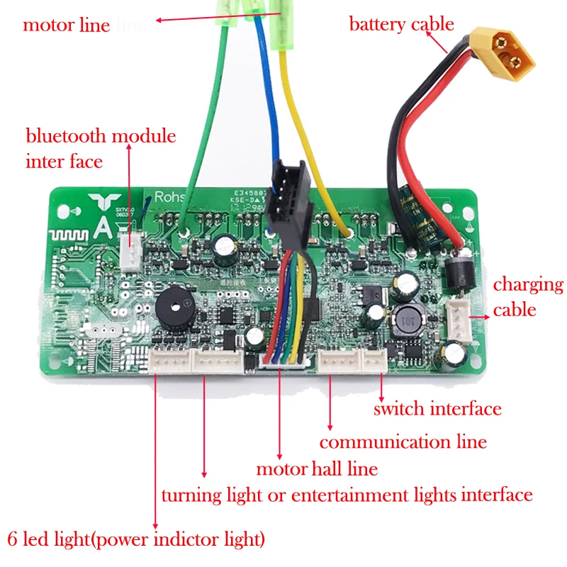 Как разобрать кнопку включения электровелосипеда Двойная система управления Hoverboard, материнская плата PCBA для 6,5, 8, 10 дюй