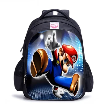

16 Inch Mario Bros Backpack For Children School Bags Cartoon Game Book Backpack Daily School Backpack Gift