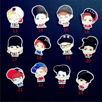 

EXO CHEN.SUHO.KAI.LUHAN.XIUMIN.BAEKHYUN Popular Super EXO Acrylic Cartoon Popular Badge XZ124
