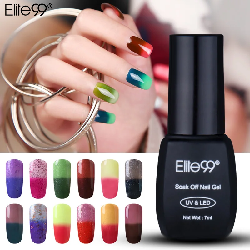 

Elite99 7ml Gel Nail Polish Mood Temperature Color Changing UV LED Lamp Gel Varnish Nail Art Decorations Chameleon Manicure Gel