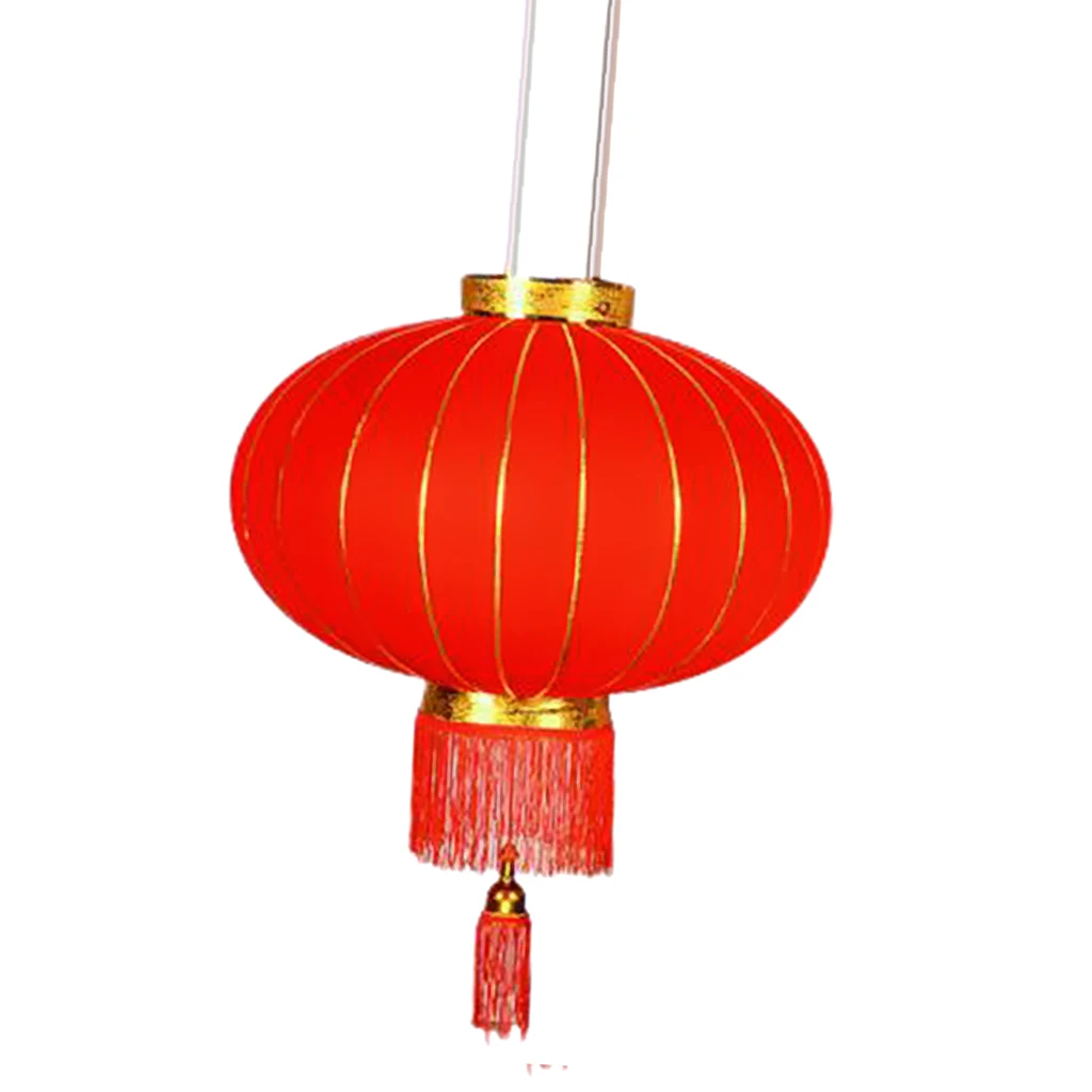 Red Traditional Chinese Lanterns Flocking Hanging Lantern for Festival Wedding Party Hotel Festival Decorations