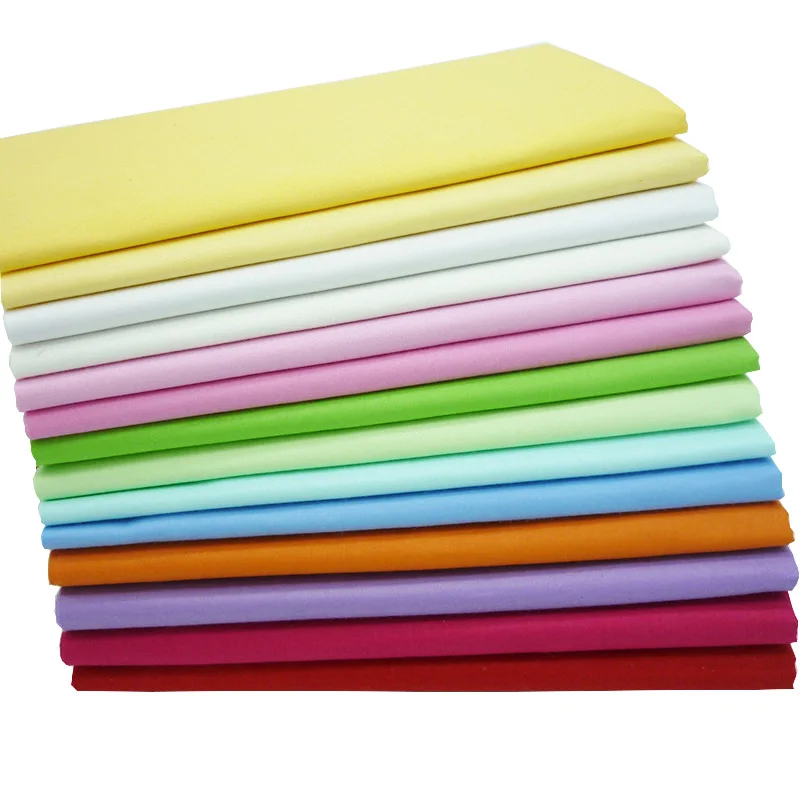 14pcs Solid Color Cotton Fabric For Patchwork Quilts Fabric Bundles For