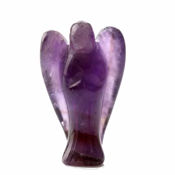 

Natural stone carved Opalite 1.5inch Angel Lapis Carnelian Figurine healing Clear Crystal Pink quartz reiki chakra free pouch