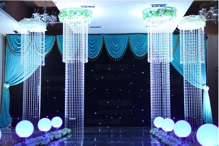 

Hot sale wedding decoration The ceiling decoration crystal lamp stage background decorate crystal road guide 4pcs/lot