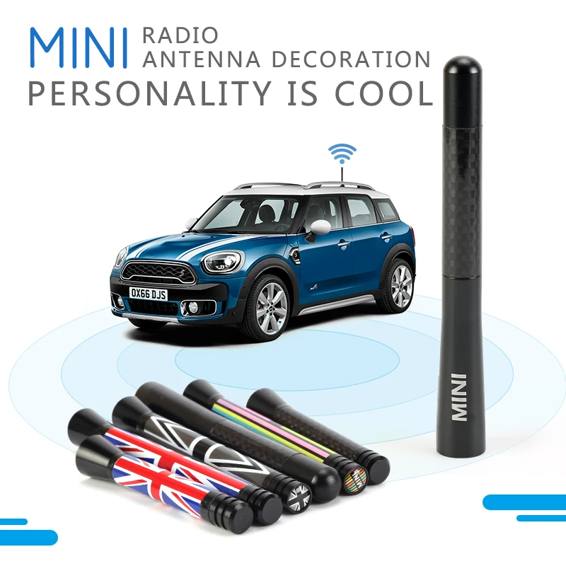 

New Union Jack UK Flag Short fm Antenna Car Roof Radio Aerial Mini For MINI Cooper R-series F55 F56 F57 Countryman Car Styling