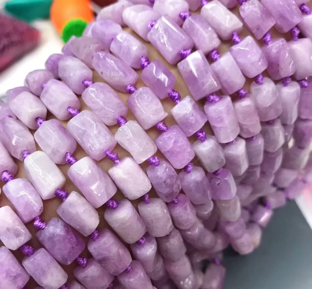 6x10mm Natural Kunzite Stone Beads For Jewelry DIY Semi finished