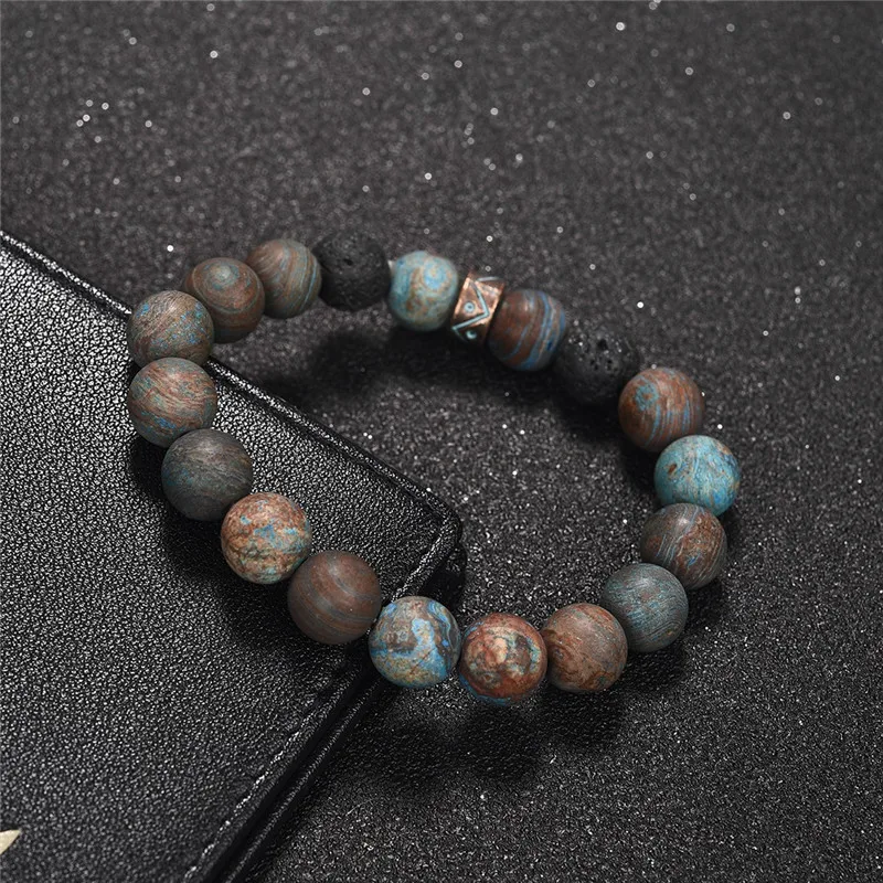 Jiayi браслеты с бусинами из натурального камня для мужчин винтажные красочные бусины браслеты для женщин браслет ювелирные изделия