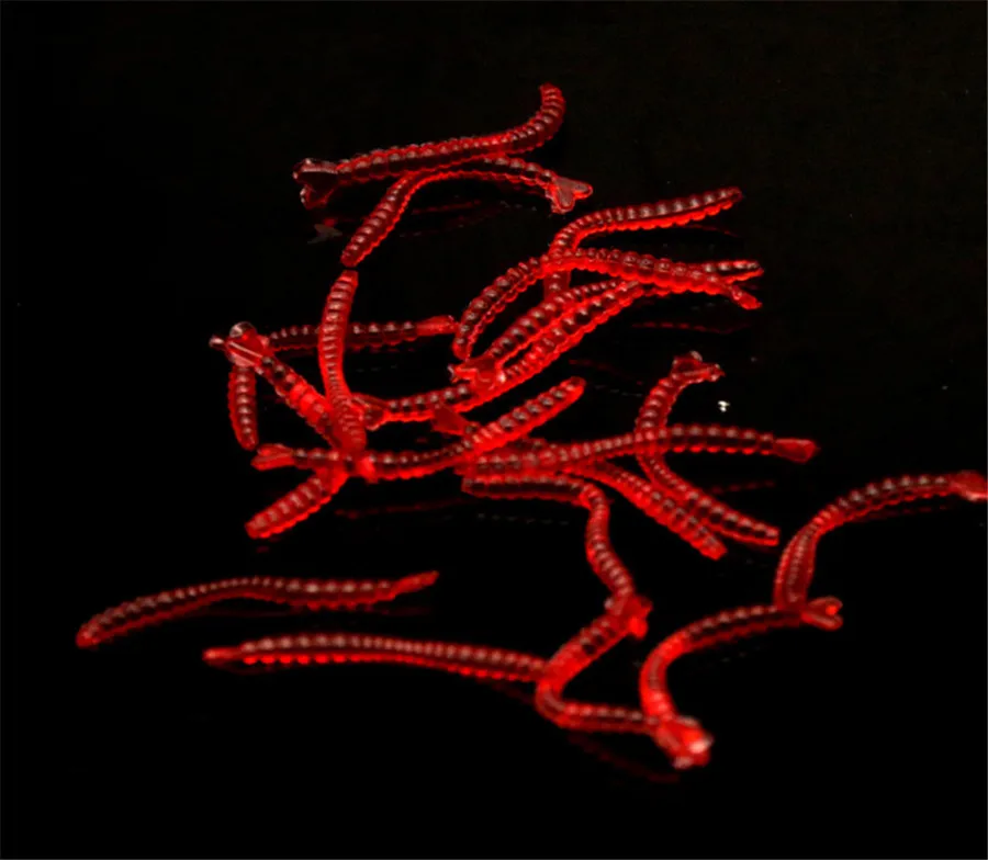 50Pcs 100pcs Fishy Smell Red Worm Fishing Lure 2cm Silicone Earthworm Artificial Lures Carp Fishing Lifelike Soft Bait (4)