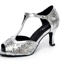 Для женщин Бальные Латинской Танцы обувь на высоком каблуке 7.5 см Salsa сандалии женский Samba Танго социальных вечерние танцевальные туфли мягкая подошва 1759