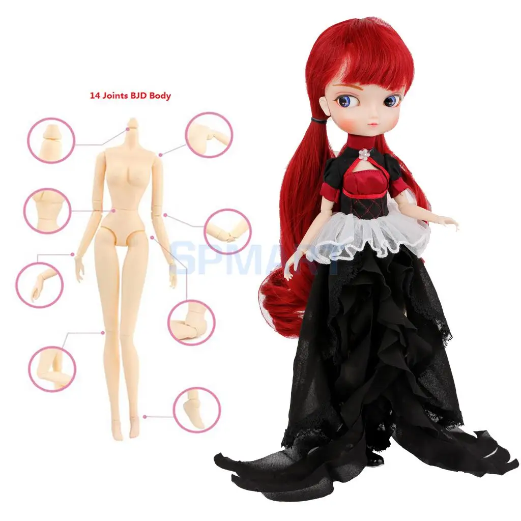 

High-Grade ABS Resin 1/6 Scale BJD Anime Girl White Skin Tone Ball Jointed Doll Toy Christmas Birthday Gift