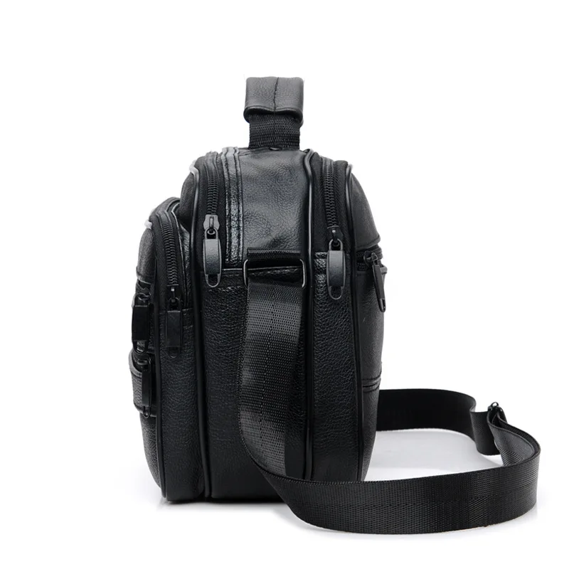 2019 New Men Leather Handbag Zipper Men Business bag Black Male Bag Shoulder bags Messenger bags me