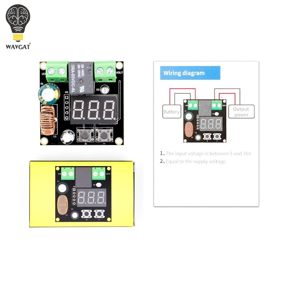 WAVGAT VHM-009 DC 12 V-36 V Напряжение модуль защиты низкая Напряжение от отключения Выход 6-60V 6 в-60 в XH-M609