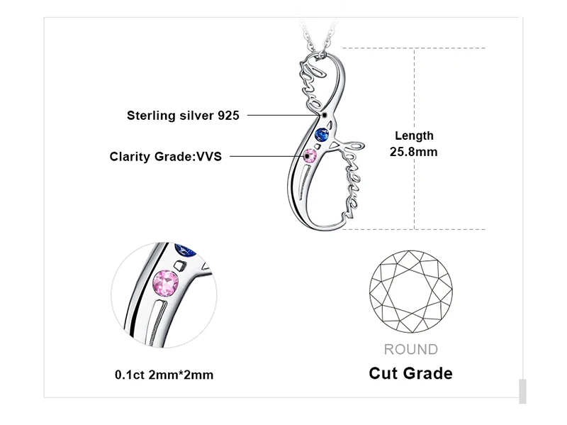 JewerlyPalace Бесконечная любовь Омар коготь застежка создан Сапфировая подвеска 925 пробы серебро для Для женщин не включает цепь Лидер продаж