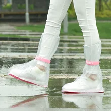 Прозрачная Нескользящая непромокаемая обувь из ПВХ женские/мужские/Детские водонепроницаемые высокие сапоги Маленькие/Средние/Большие Чехлы для обуви