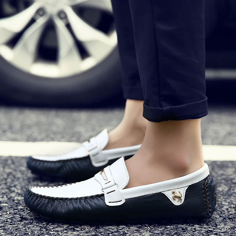 

2019 Fashion Summer Style Soft Men Loafers Cow Leather Shoes Men Flats Driving Shoes
