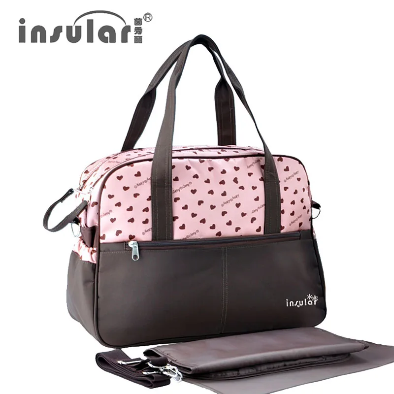 

Insular Diaper Nappy Bag Waterproof Nylon Mummy Bag Multifunctional Maternity Shoulder Bag Changing Baby Handbags for Travel