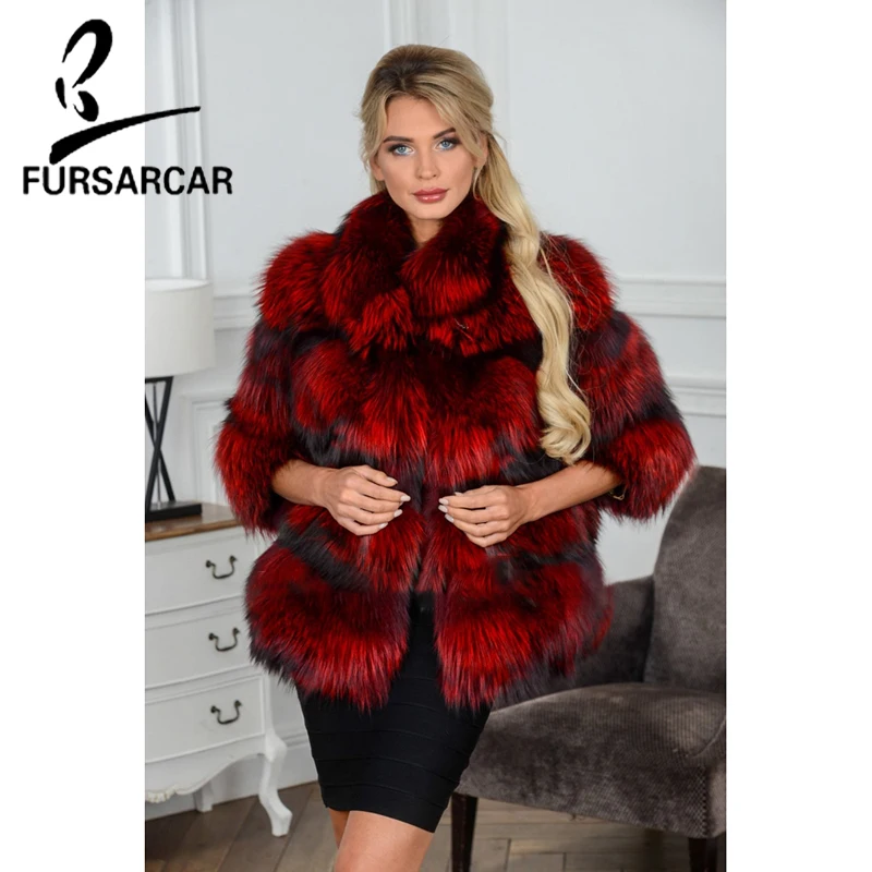 FURSARCAR 2020 Новое роскошное Женское пальто из натурального меха модное зимнее