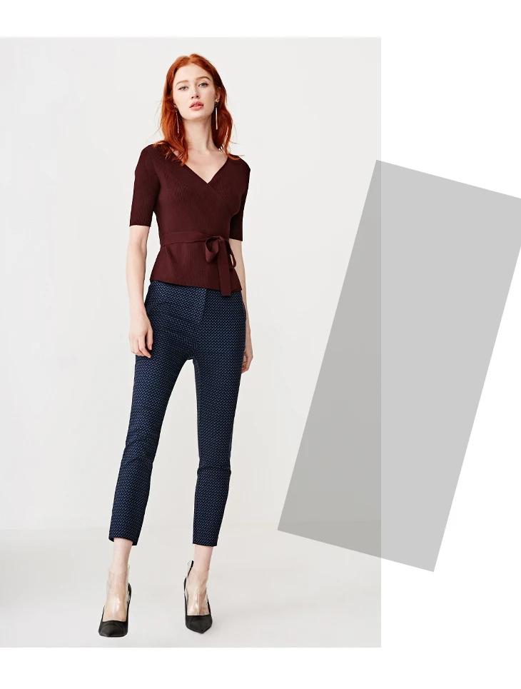 Отборные женские текстурированные облегающие деловые повседневные укороченные брюки S | 419114558