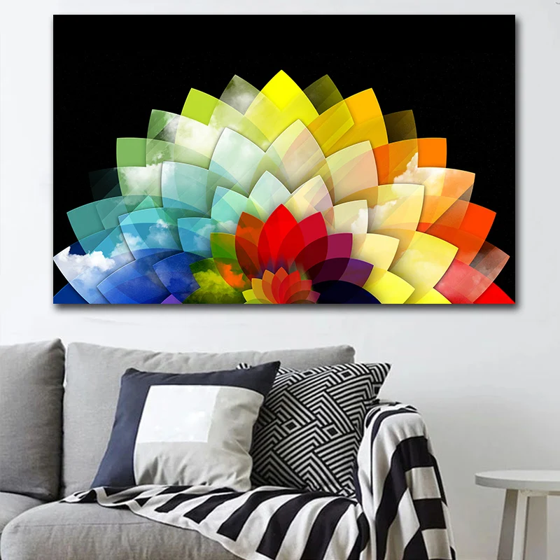 

GOODECOR Canvas Art Home Decor Printed Painting Wall Pictures For Living Room Canvas Painting Abstract unreal Flower No Frame