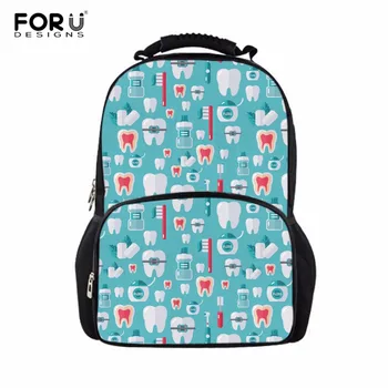 

FORUDESIGNS 3D Dentist Gift School Bags Shoulder Felt Bag Book Schoolbag For Teenager Suit for Laptop Mochila Infantil Escolar