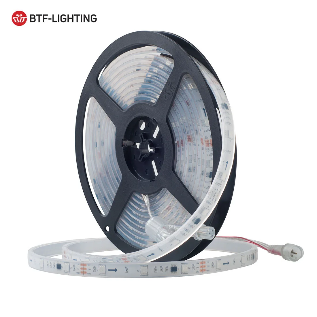 cheap 5M WS2811 LED Strip DC12V Ultra Bright 5050 SMD RGB LED Addressable 30 60LED m Connector in Silicone Packaging Better Waterproof