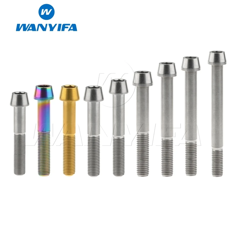 

Wanyifa Titanium Bolt Screw M10x55 60 65 70 80 85 100mm Conical Head for Bicycle Brake Bike Modification