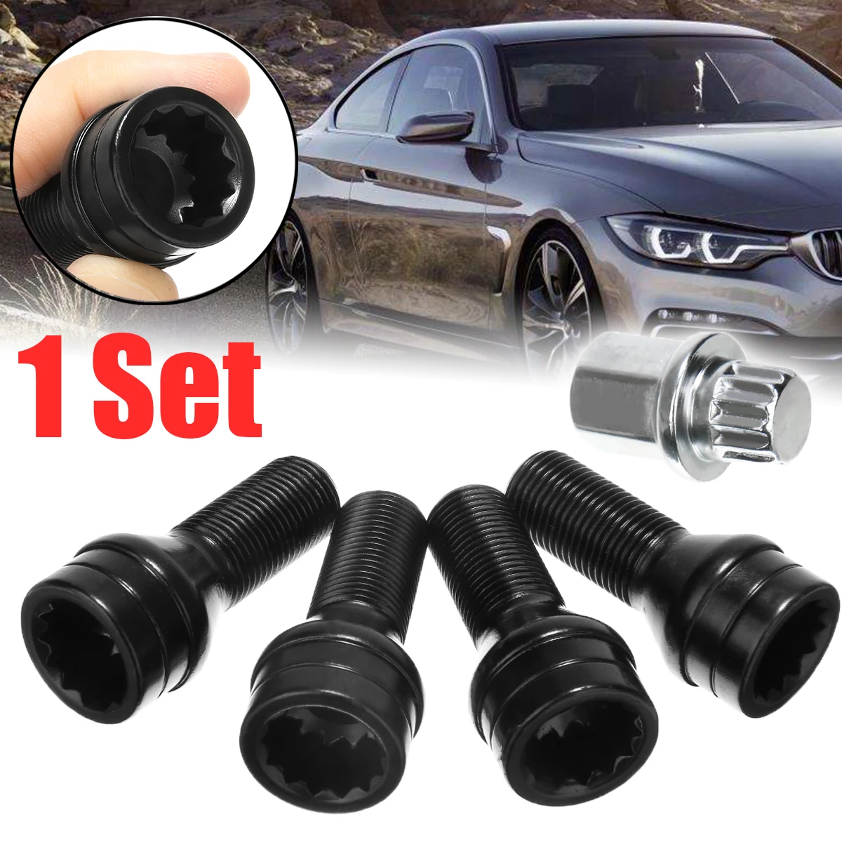 

M14x1.25 Wheel Lock Bolt Set Dedicated Replacement Nut Bolts 36136776076 6776076 for BMW F-Models 1 2 3 4 5 6 7 Series