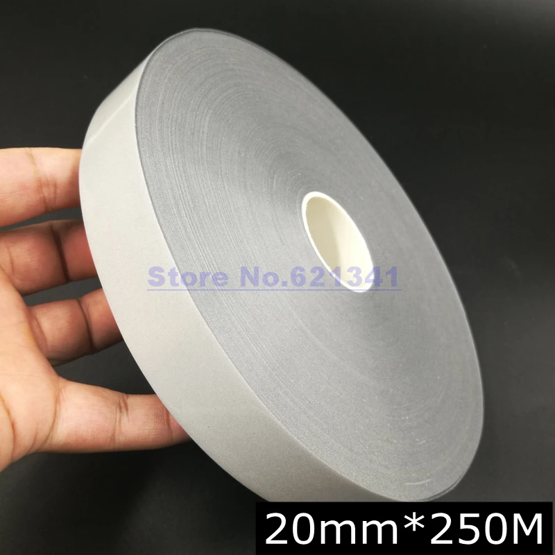 

Wholesale 20mm*250m No Elastic Reflective Heat Transfer Film Safety Warning Reflective Fabric Material Tape Ironing On tape