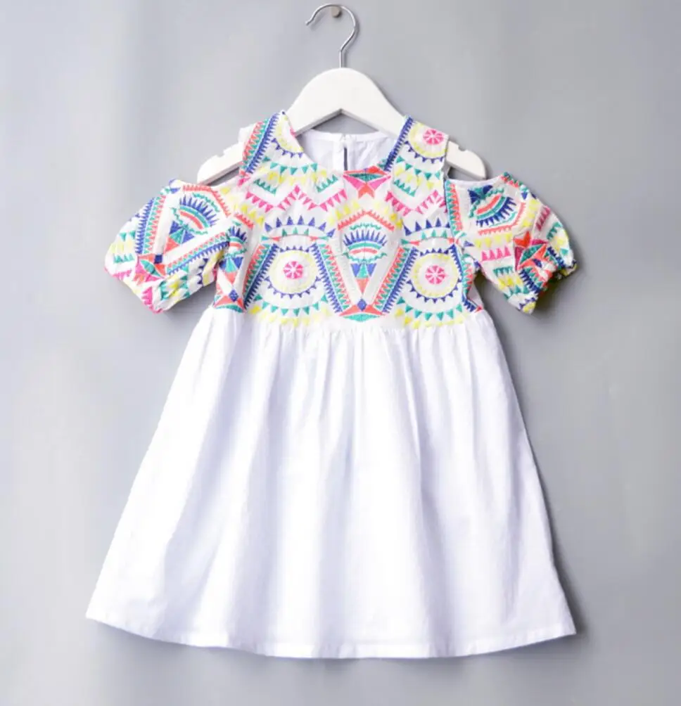 6pcs/lot Baby girls dress kids children clothing embroidery short