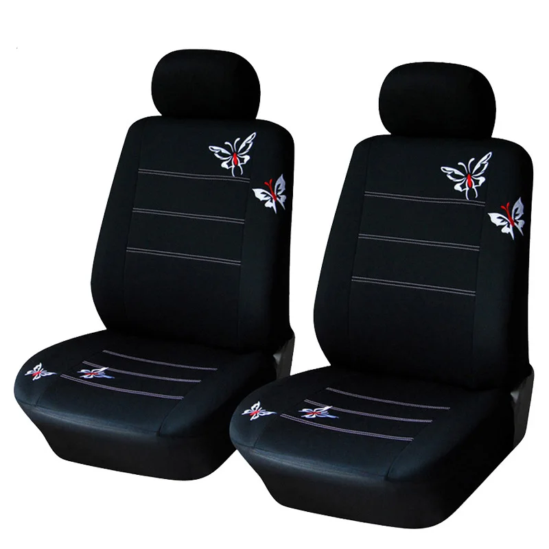 Автомобильный Стайлинг бабочка вышитый чехол для сиденья автомобиля эластичная защита автомобильное сиденье, размещаемое спереди защитный чехол для подушки Универсальный - Название цвета: Front Seat
