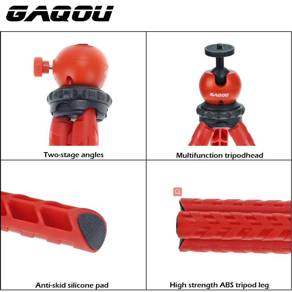 GAQOU Мини дорожный Штатив для iPhone гибкий портативный Gorillapod мобильный телефон Tripode
