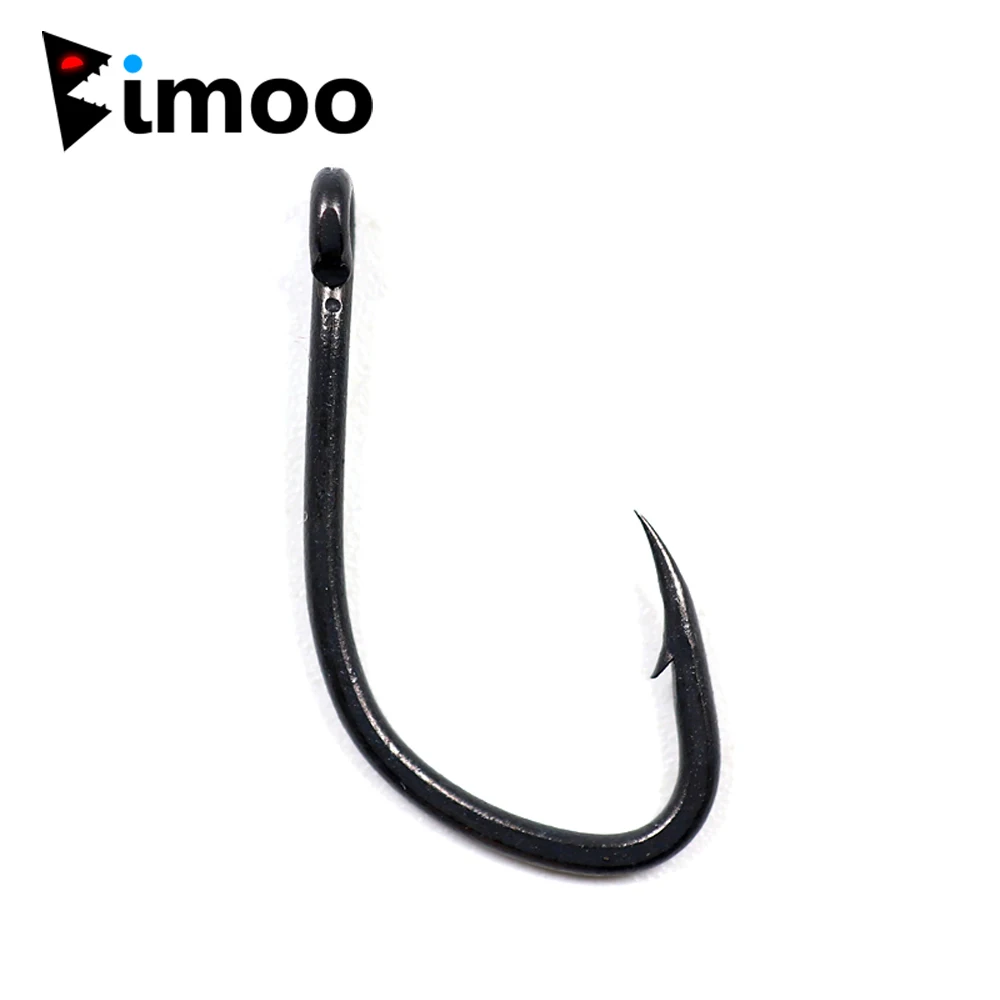 

Bimoo 100pcs/Pack Teflon Coating Carp Fishing Hook Sharp Carp Rig Hooks High Carbon Steel Matt Black Size #4 #6 #8