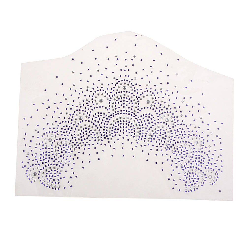 Floral Neckline Collar Trim Rhinestones Iron on Hot Fix Motif Heat Press Applique Patch